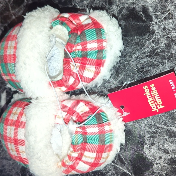 Baby Plaid Scruff Slippers 6-9M - Picture 4 of 11